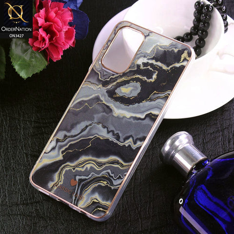 Samsung Galaxy A32 Cover - Design 3 - New Marble Series Acrylic With Electroplated Soft Borders Case