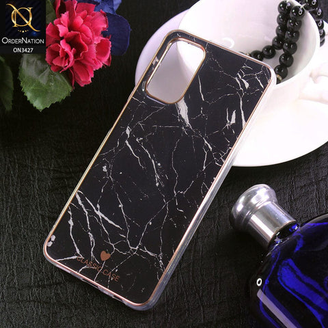 Samsung Galaxy A32 Cover - Design 4 - New Marble Series Acrylic With Electroplated Soft Borders Case
