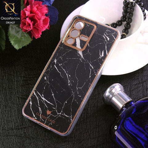 Vivo S12 Cover - Design 4 - New Marble Series Acrylic With Electroplated Soft Borders Case
