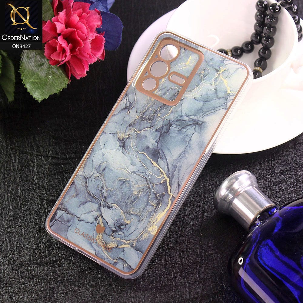 Vivo V23 5G Cover - Design 5 - New Marble Series Acrylic With Electroplated Soft Borders Case