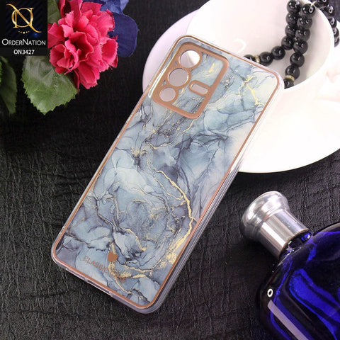 Vivo V23 5G Cover - Design 5 - New Marble Series Acrylic With Electroplated Soft Borders Case