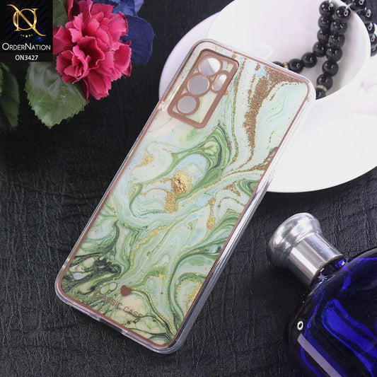 Vivo V23e Cover - Design 1 - New Marble Series Acrylic With Electroplated Soft Borders Case