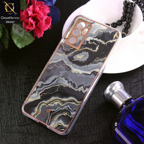 Vivo V23e Cover - Design 3 - New Marble Series Acrylic With Electroplated Soft Borders Case