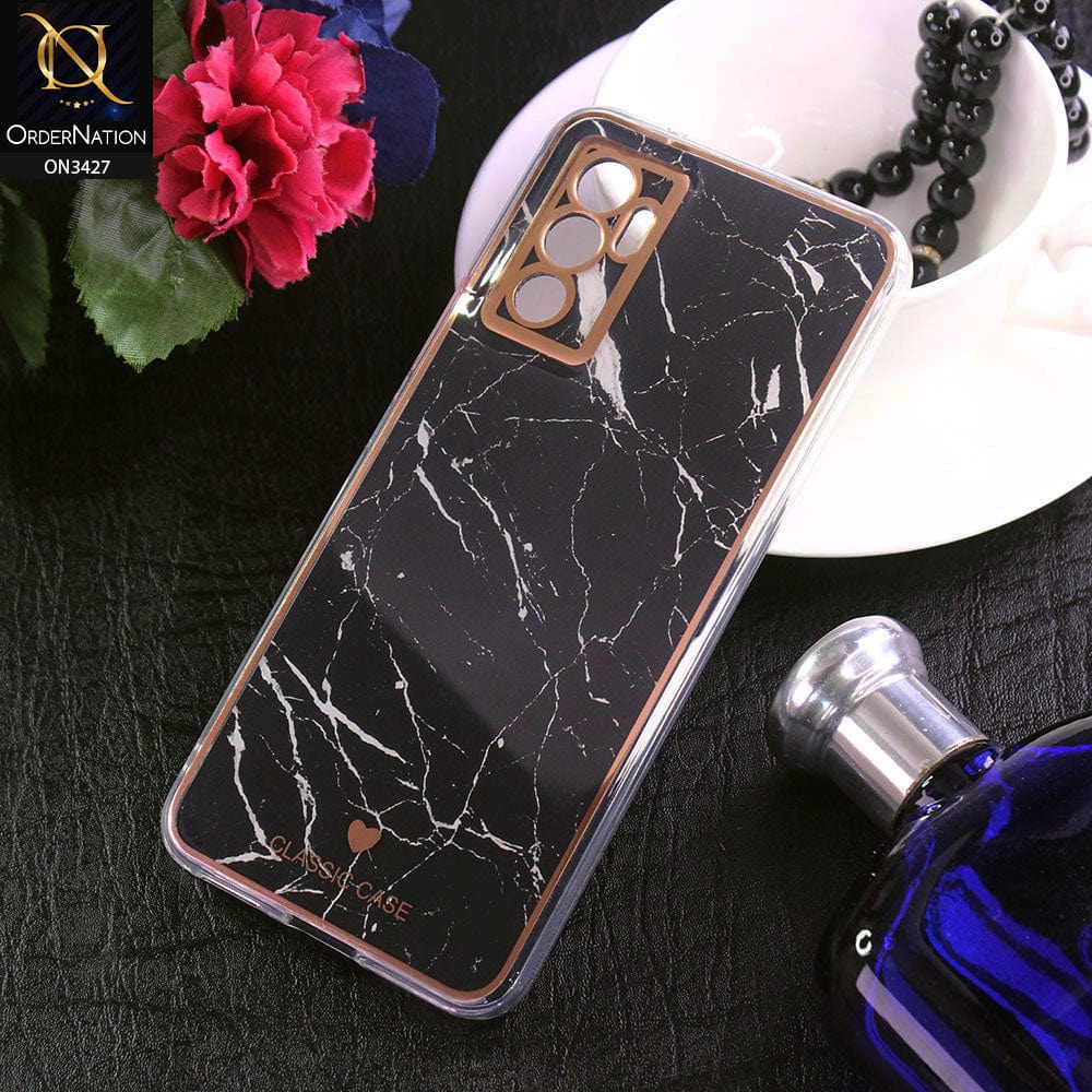 Vivo V23e Cover - Design 4 - New Marble Series Acrylic With Electroplated Soft Borders Case
