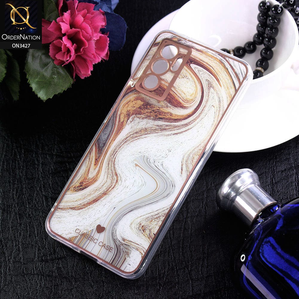 Vivo S10e Cover - Design 9 - New Marble Series Acrylic With Electroplated Soft Borders Case