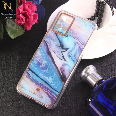 Vivo Y33s Cover - Design 11 - New Marble Series Acrylic With Electroplated Soft Borders Case