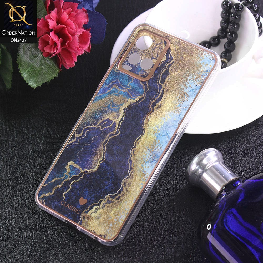 Vivo Y33s Cover - Design 12 - New Marble Series Acrylic With Electroplated Soft Borders Case