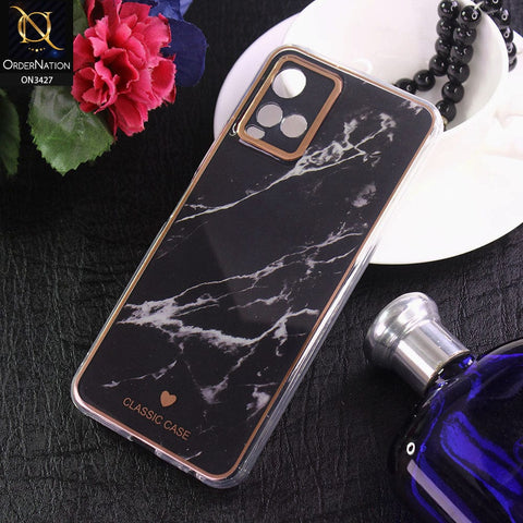 Vivo Y21 Cover - Design 2 - New Marble Series Acrylic With Electroplated Soft Borders Case
