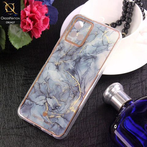 Vivo Y21s Cover - Design 5 - New Marble Series Acrylic With Electroplated Soft Borders Case