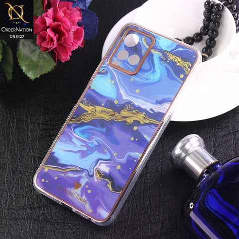 Vivo Y21 Cover - Design 8 - New Marble Series Acrylic With Electroplated Soft Borders Case