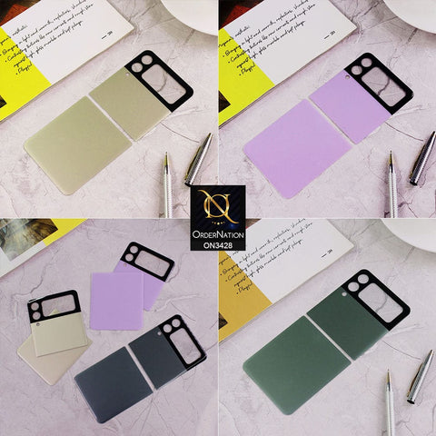 Samsung Galaxy Z Flip 3 5G Protector - Golden - Classy Ultra Thin Glassy Tempered Glass Back Protector