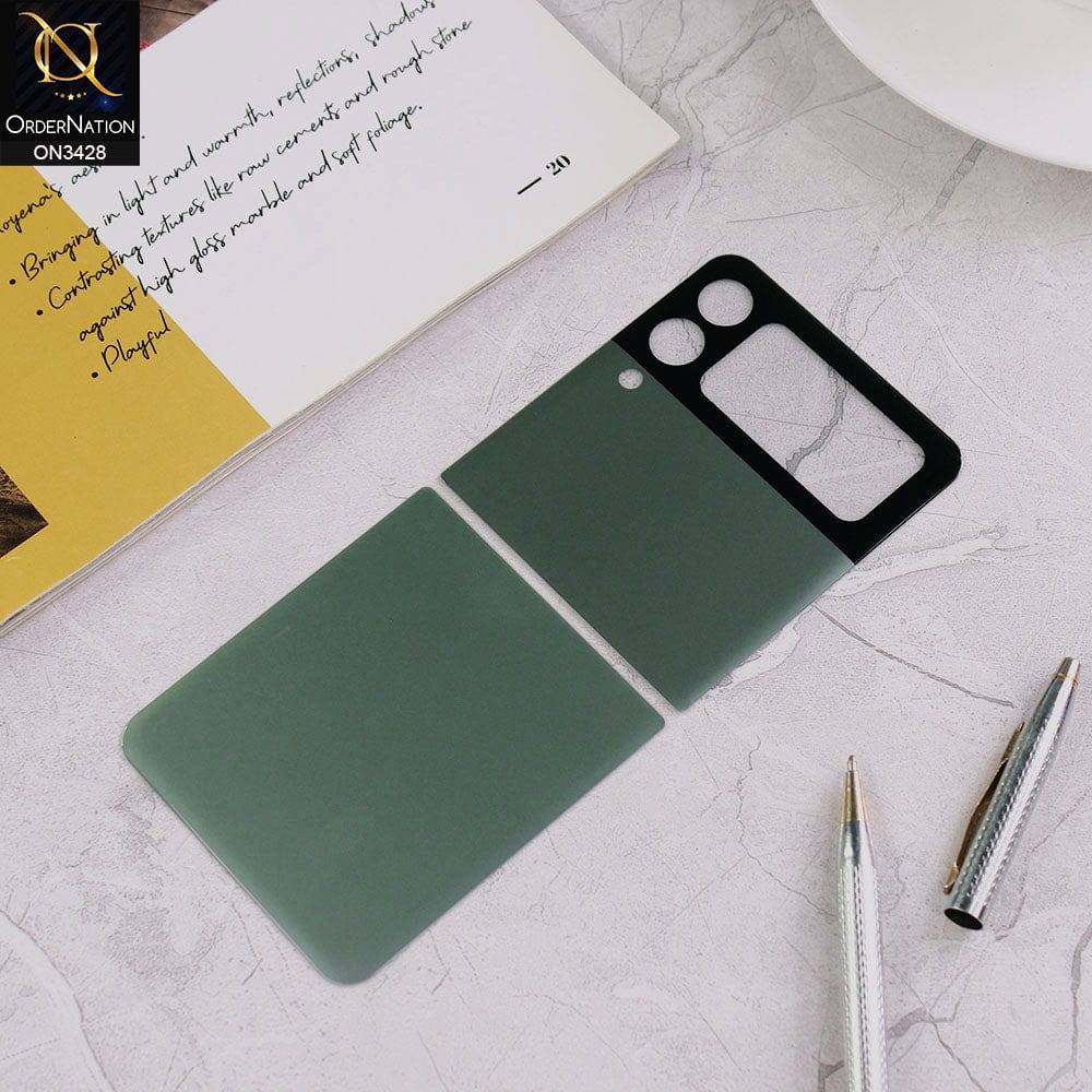 Samsung Galaxy Z Flip 3 5G Protector - Green - Classy Ultra Thin Glassy Tempered Glass Back Protector