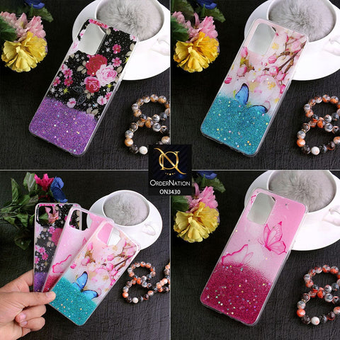 Oppo Reno 4 Lite Cover - Design 1 - New Floral Spring Bling Series Soft Tpu Case ( Glitter Does not Move )