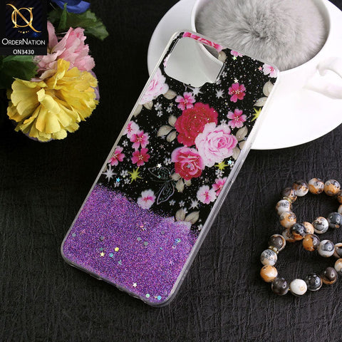 Oppo F17 Cover - Design 1 - New Floral Spring Bling Series Soft Tpu Case ( Glitter Does not Move )