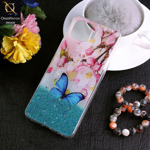 Oppo Reno 4 Lite Cover - Design 2 - New Floral Spring Bling Series Soft Tpu Case ( Glitter Does not Move )