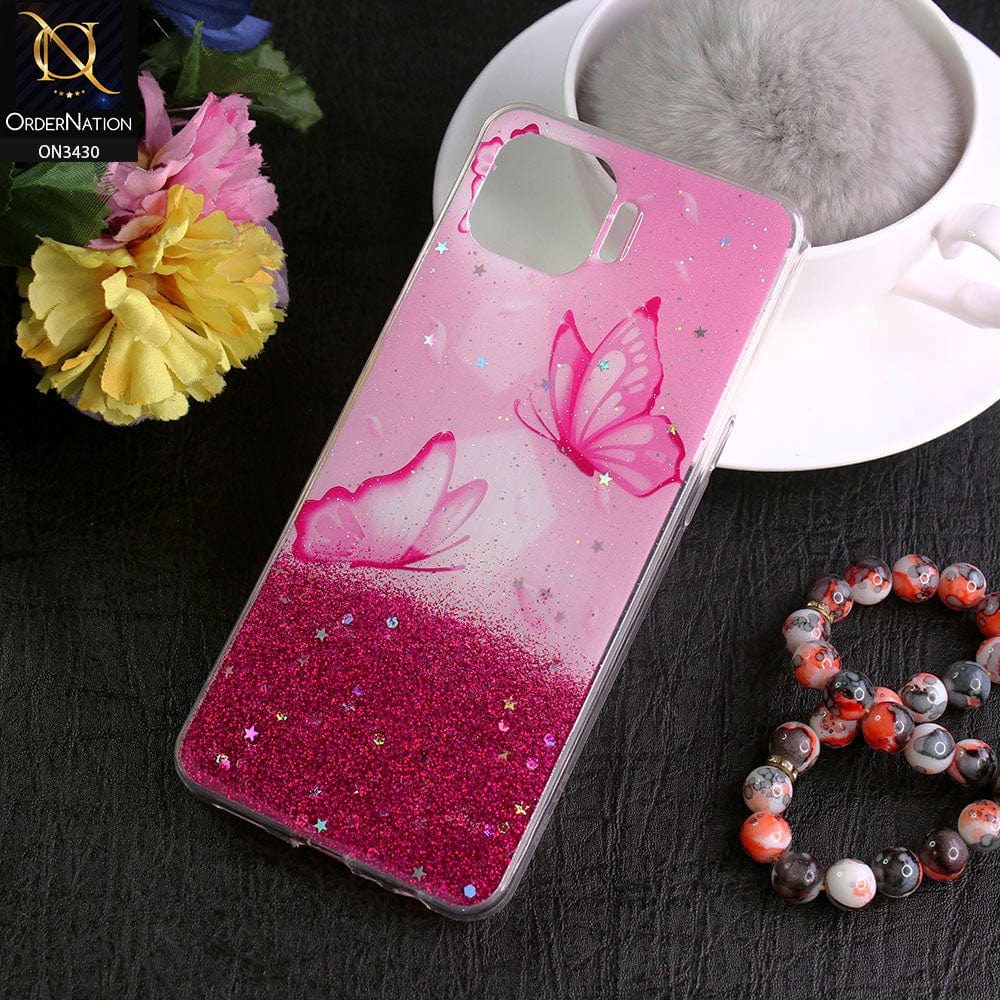 Oppo F17 Pro Cover - Design 3 - New Floral Spring Bling Series Soft Tpu Case ( Glitter Does not Move )