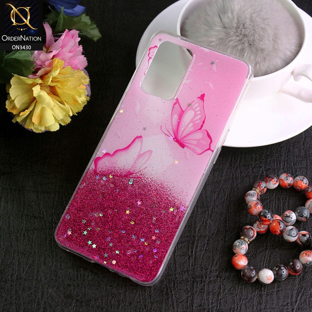 Oppo A74 Cover - Design 3 - New Floral Spring Bling Series Soft Tpu Case ( Glitter Does not Move )