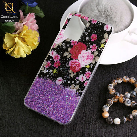 Vivo Y21e Cover - Design 1 - New Floral Spring Bling Series Soft Tpu Case ( Glitter Does not Move )
