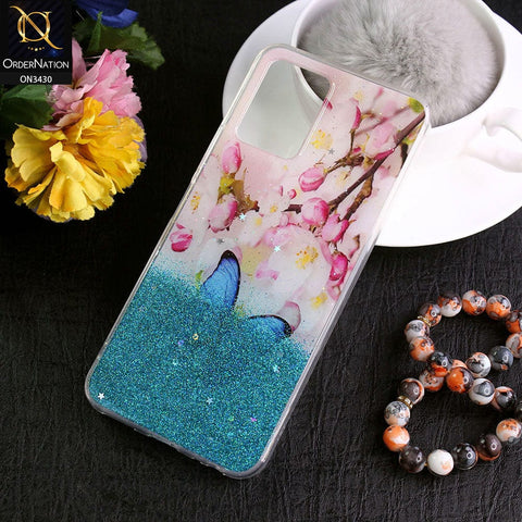 Vivo Y21e Cover - Design 2 - New Floral Spring Bling Series Soft Tpu Case ( Glitter Does not Move )