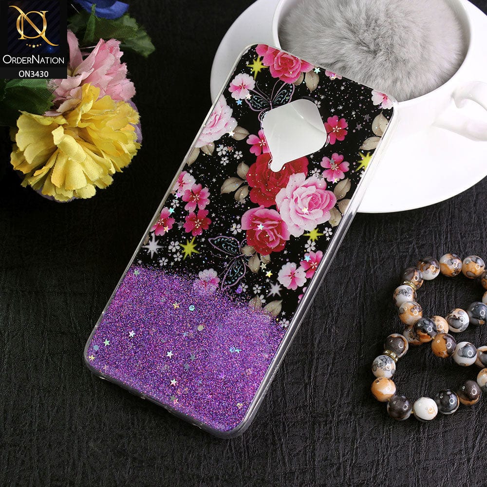 Vivo Y51 (2020 September) Cover - Design 1 - New Floral Spring Bling Series Soft Tpu Case ( Glitter Does not Move )