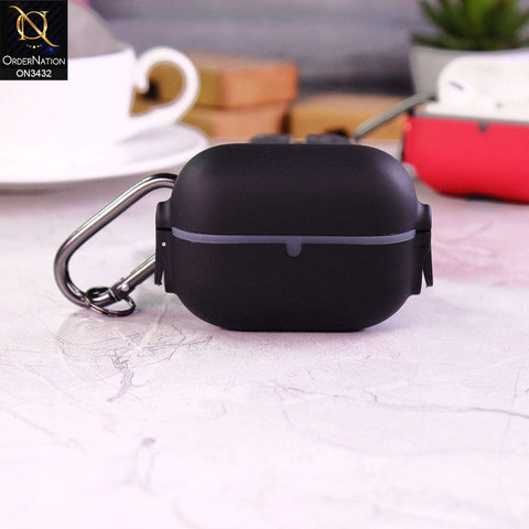 Apple Airpods Pro Cover - Black - New Design Secure Lock Clip Full Body Shockproof Hard Shell Protective Case