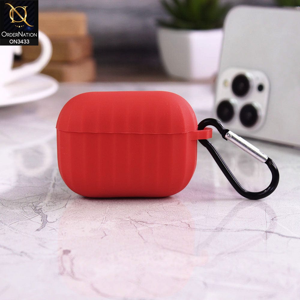 Apple Airpods Pro Cover - Red - New Style Soft Silicone Protective Case