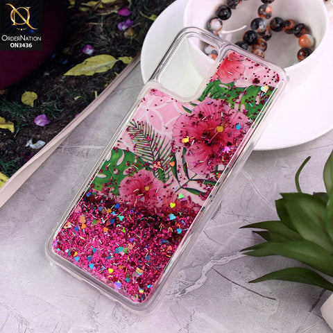 Samsung Galaxy A03s Cover - Design 10 - Trendy Cute Design Soft Silicone Bling Sparkle Moving  Liquid Glitter Case