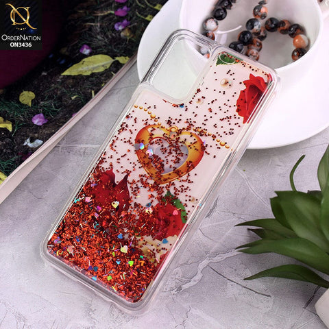 Samsung Galaxy A02s Cover - Design 14 - Trendy Cute Design Soft Silicone Bling Sparkle Moving  Liquid Glitter Case