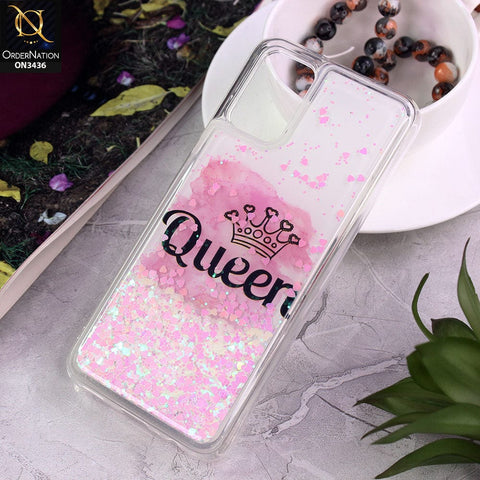 Samsung Galaxy A03s Cover - Design 1 - Trendy Cute Design Soft Silicone Bling Sparkle Moving  Liquid Glitter Case