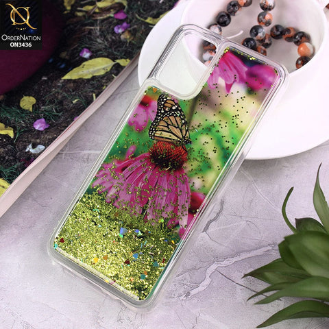 Samsung Galaxy A03s Cover - Design 2 - Trendy Cute Design Soft Silicone Bling Sparkle Moving  Liquid Glitter Case