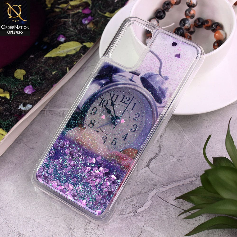 Samsung Galaxy A03s Cover - Design 5 - Trendy Cute Design Soft Silicone Bling Sparkle Moving  Liquid Glitter Case