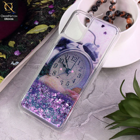 Samsung Galaxy A02s Cover - Design 5 - Trendy Cute Design Soft Silicone Bling Sparkle Moving  Liquid Glitter Case