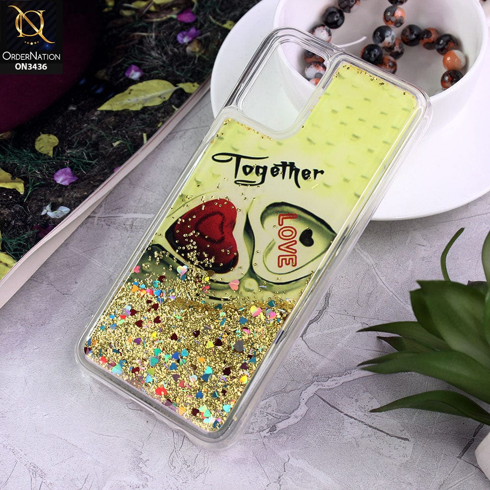 Samsung Galaxy A03s Cover - Design 6 - Trendy Cute Design Soft Silicone Bling Sparkle Moving  Liquid Glitter Case