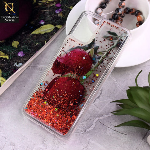 Samsung Galaxy A02s Cover - Design 9 - Trendy Cute Design Soft Silicone Bling Sparkle Moving  Liquid Glitter Case