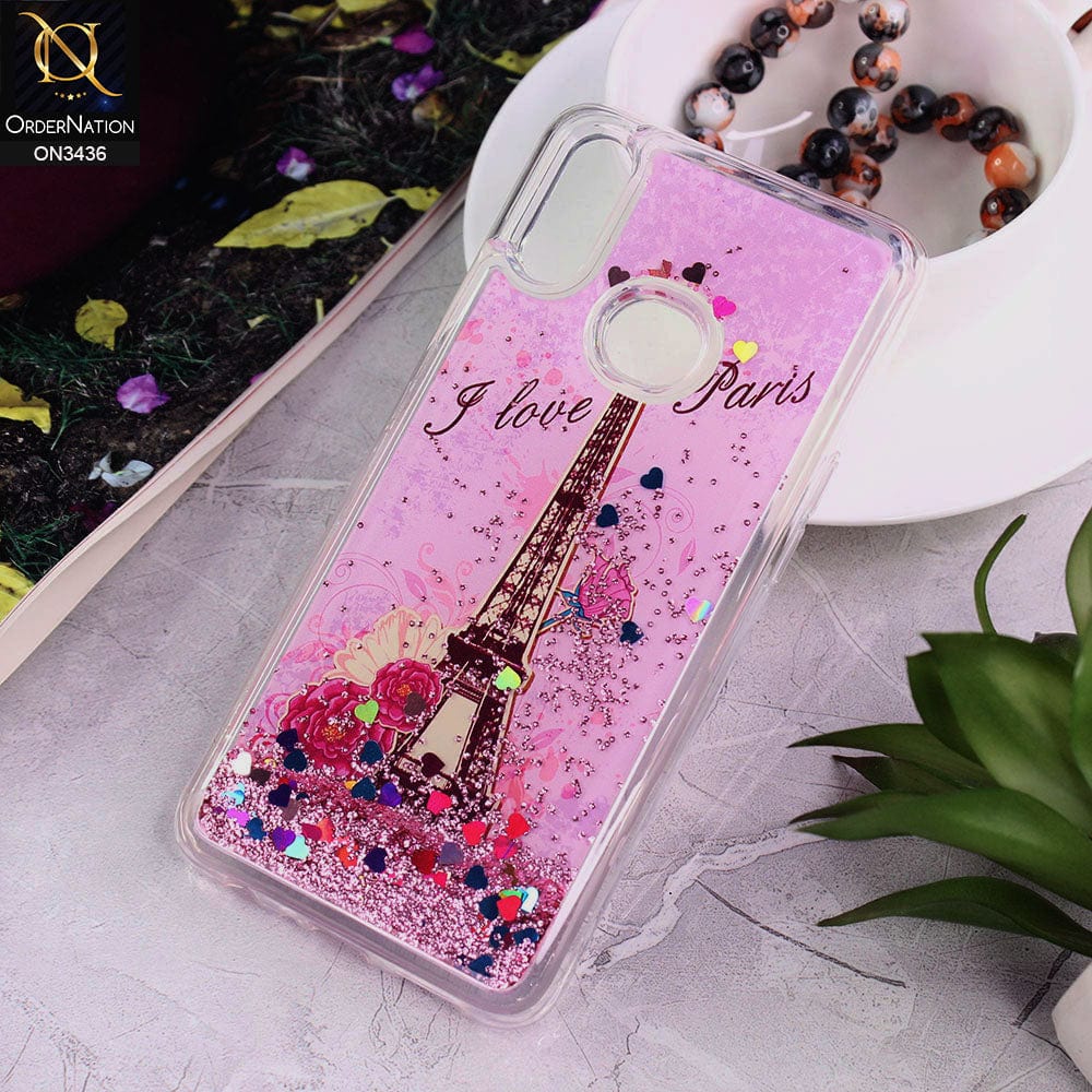 Samsung Galaxy A10s Cover - Design 1 - Trendy Cute Design Soft Silicone Bling Sparkle Moving  Liquid Glitter Case