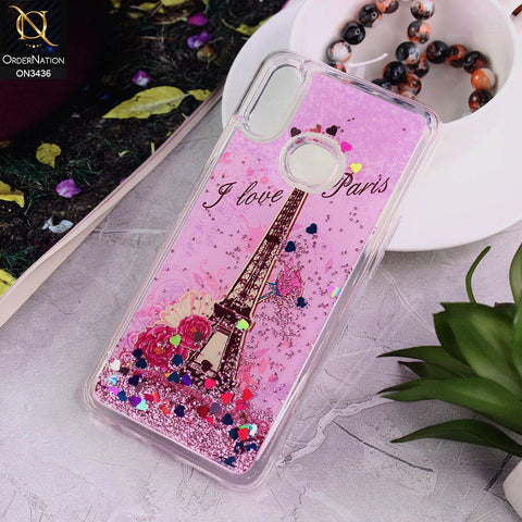Samsung Galaxy A10s Cover - Design 1 - Trendy Cute Design Soft Silicone Bling Sparkle Moving  Liquid Glitter Case