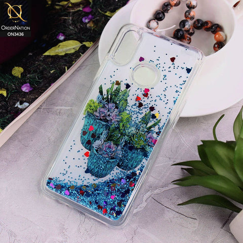 Samsung Galaxy A10s Cover - Design 2 - Trendy Cute Design Soft Silicone Bling Sparkle Moving  Liquid Glitter Case