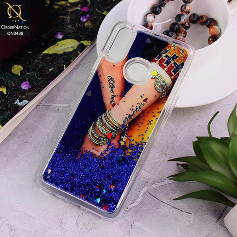 Samsung Galaxy A10s Cover - Design 3 - Trendy Cute Design Soft Silicone Bling Sparkle Moving  Liquid Glitter Case