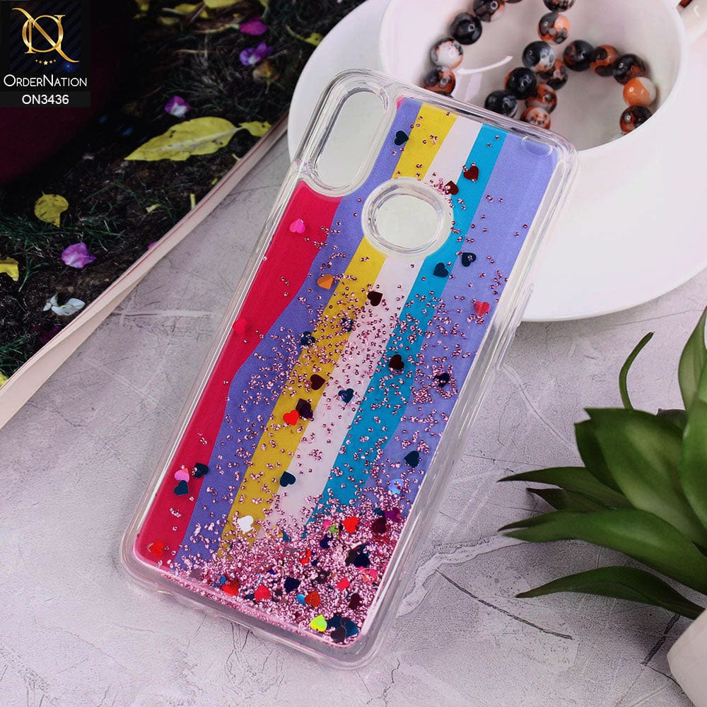 Samsung Galaxy A10s Cover - Design 5 - Trendy Cute Design Soft Silicone Bling Sparkle Moving  Liquid Glitter Case