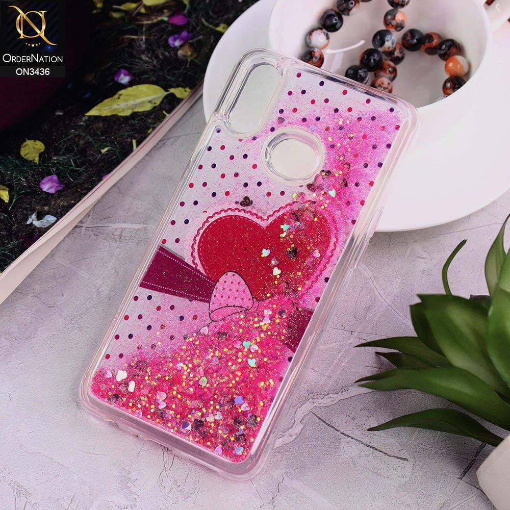 Samsung Galaxy A10s Cover - Design 6 - Trendy Cute Design Soft Silicone Bling Sparkle Moving  Liquid Glitter Case