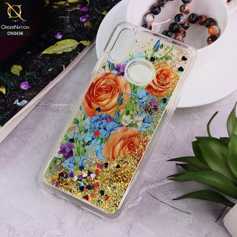 Samsung Galaxy A10s Cover - Design 7 - Trendy Cute Design Soft Silicone Bling Sparkle Moving  Liquid Glitter Case