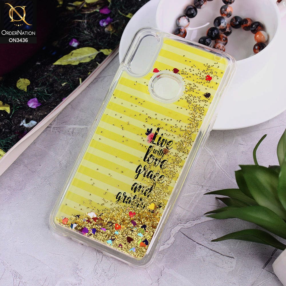Samsung Galaxy A10s Cover - Design 8 - Trendy Cute Design Soft Silicone Bling Sparkle Moving  Liquid Glitter Case