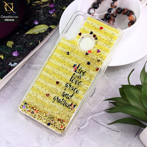 Samsung Galaxy A20s Cover - Design 3 - Trendy Cute Design Soft Silicone Bling Sparkle Moving  Liquid Glitter Case