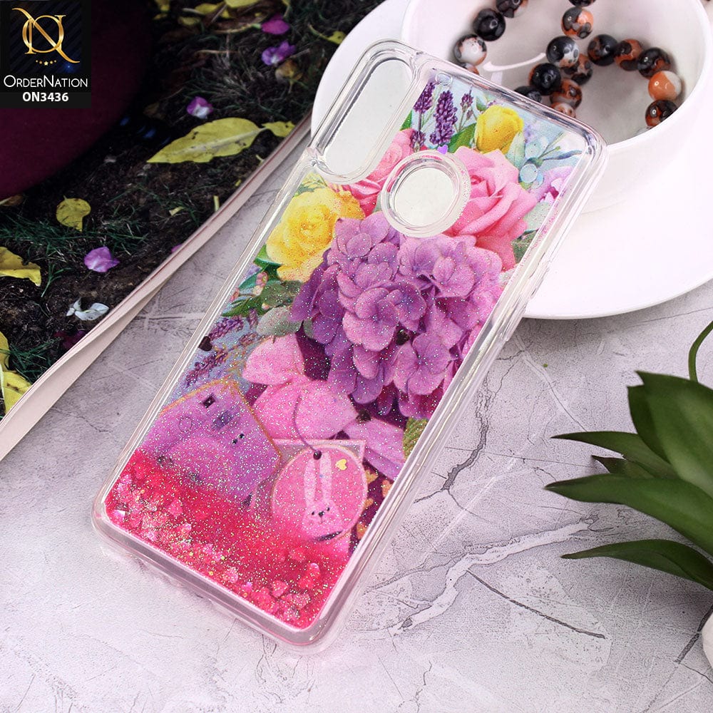 Samsung Galaxy A20s Cover - Design 5 - Trendy Cute Design Soft Silicone Bling Sparkle Moving  Liquid Glitter Case