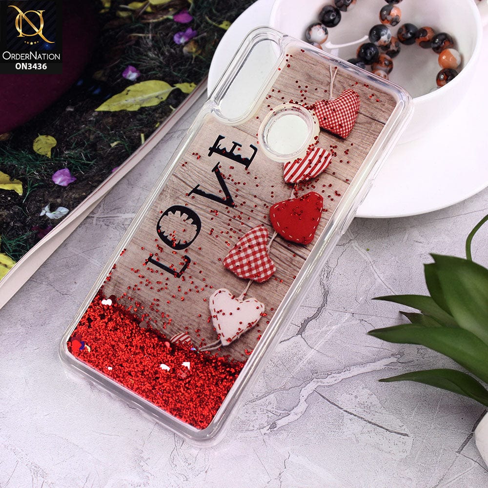 Samsung Galaxy A20s Cover - Design 6 - Trendy Cute Design Soft Silicone Bling Sparkle Moving  Liquid Glitter Case