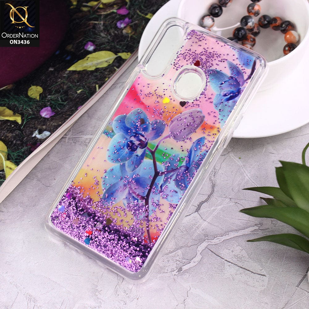 Samsung Galaxy A20s Cover - Design 7 - Trendy Cute Design Soft Silicone Bling Sparkle Moving  Liquid Glitter Case