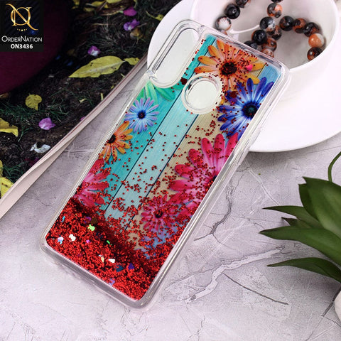 Samsung Galaxy A20s Cover - Design 8 - Trendy Cute Design Soft Silicone Bling Sparkle Moving  Liquid Glitter Case