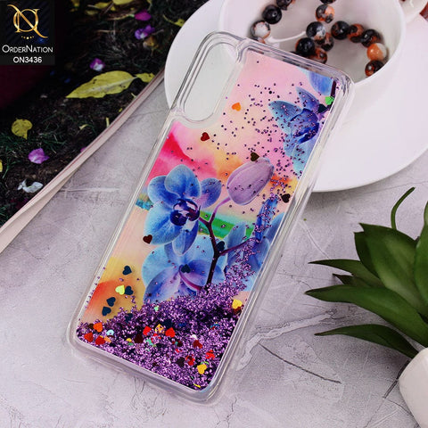 Samsung Galaxy A70s Cover - Design 2 - Trendy Cute Design Soft Silicone Bling Sparkle Moving  Liquid Glitter Case