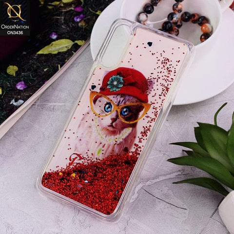 Samsung Galaxy A70 Cover - Design 4 - Trendy Cute Design Soft Silicone Bling Sparkle Moving  Liquid Glitter Case