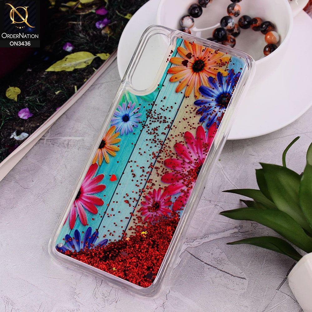 Samsung Galaxy A70s Cover - Design 5 - Trendy Cute Design Soft Silicone Bling Sparkle Moving  Liquid Glitter Case
